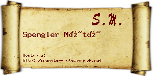 Spengler Máté névjegykártya