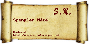Spengler Máté névjegykártya