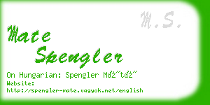 mate spengler business card